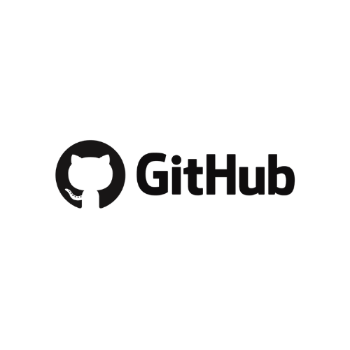 Logotipo GitHub: à esquerda uma silhueta em preto de um gato, à direita a escrita "GitHub".